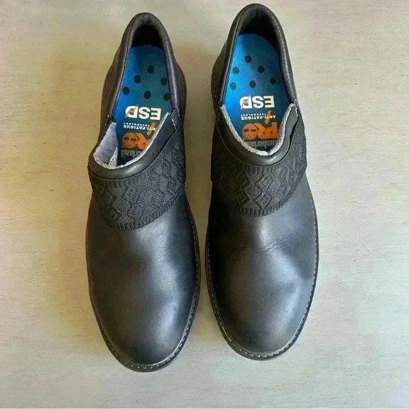 Timberland PRO Women Black Clog 10 Riveter SD+ Slip-On At Work Shoe Leather EUC - Picture 4 of 13
